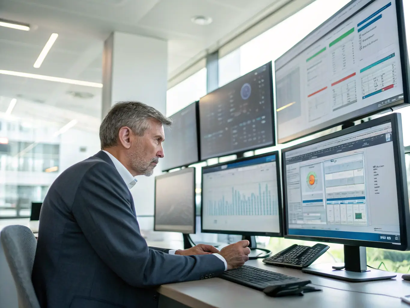 An AI system integration specialist working on integrating AI models into a business's existing infrastructure, highlighting the seamless integration and enhanced capabilities.